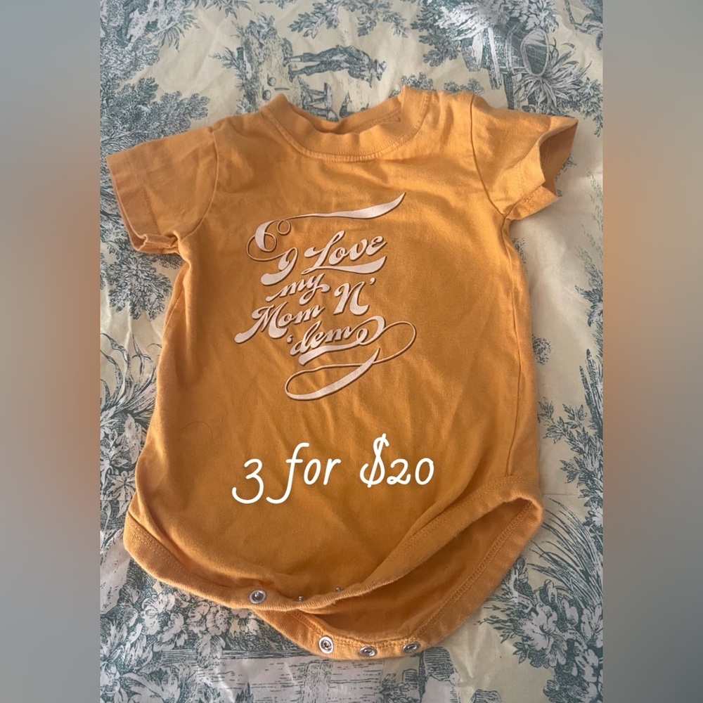 Softy by Rabbit Skins baby onesie 6m. 3itemsfor$20